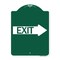 Signmission Designer Series Sign Exit W/ Right Arrow, Green & White Aluminum Sign, 18" H, 24" L, GW-1824-24606 A-DES-GW-1824-24606 - alternate 1
